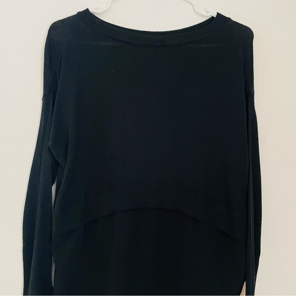 *DONATED* TOPSHOP Black Long Sleeved Top Mock Layer Sweater Back - Picture 11 of 12